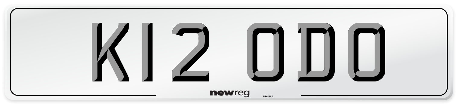 K12 ODO Number Plate from New Reg